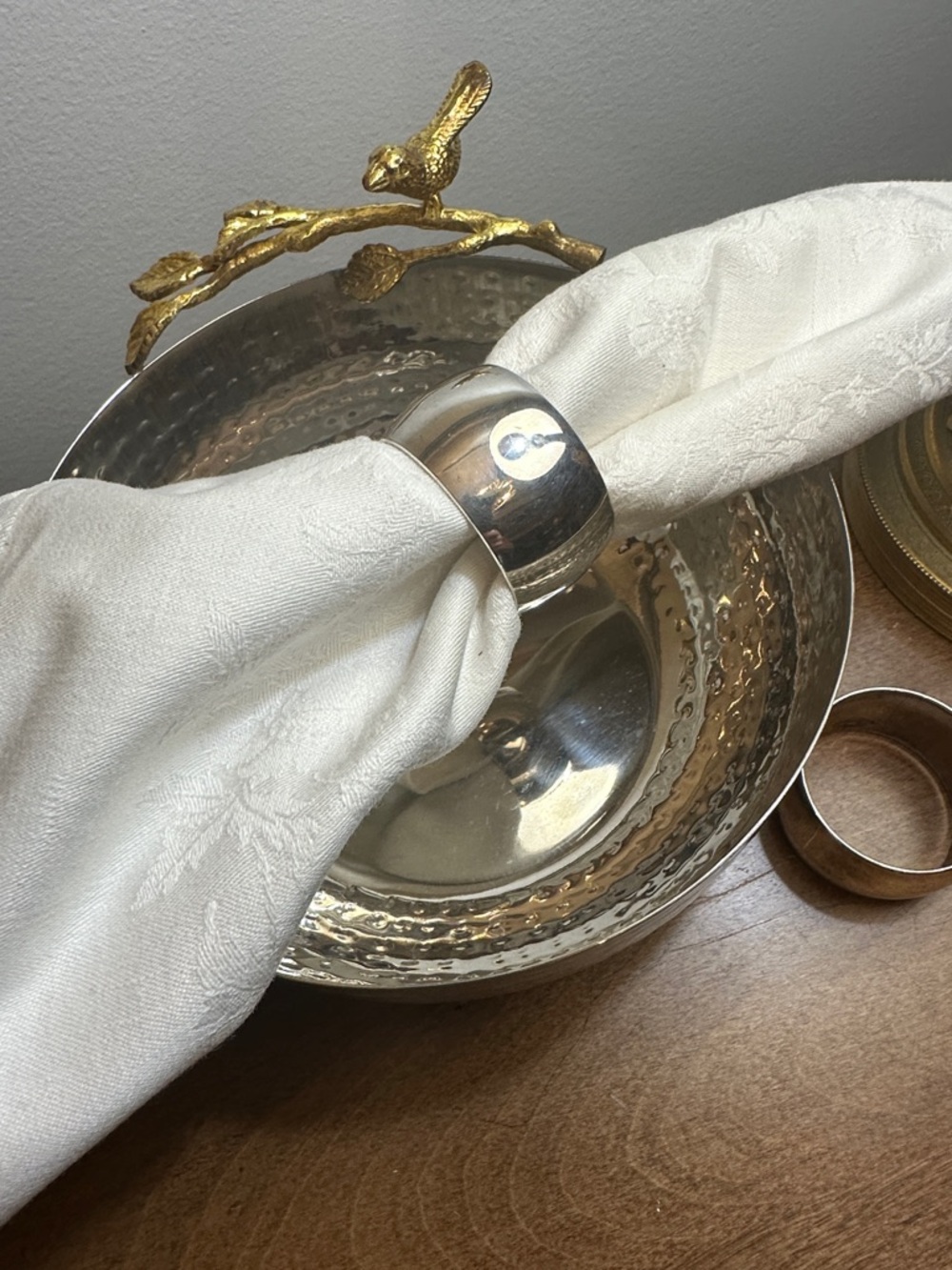 Silver Plated Napkin Rings Set - Picture 3 of 4